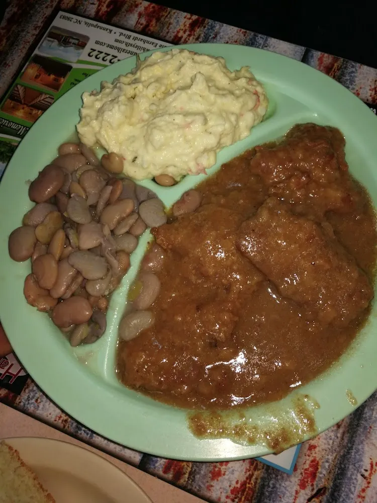 Country Style Steak Potato Salad Butter Beans